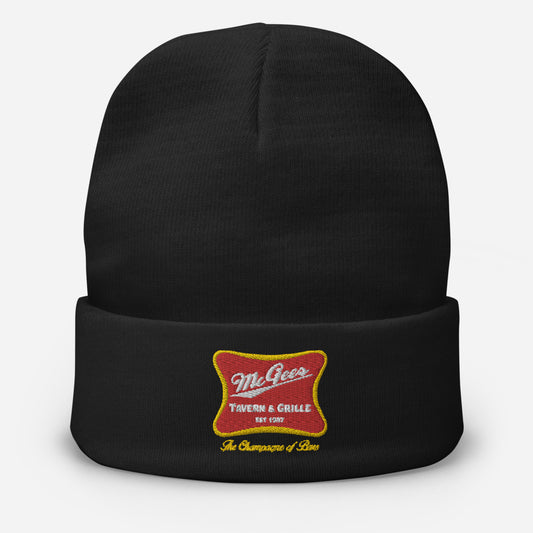 Champagne of Bars Embroidered Beanie